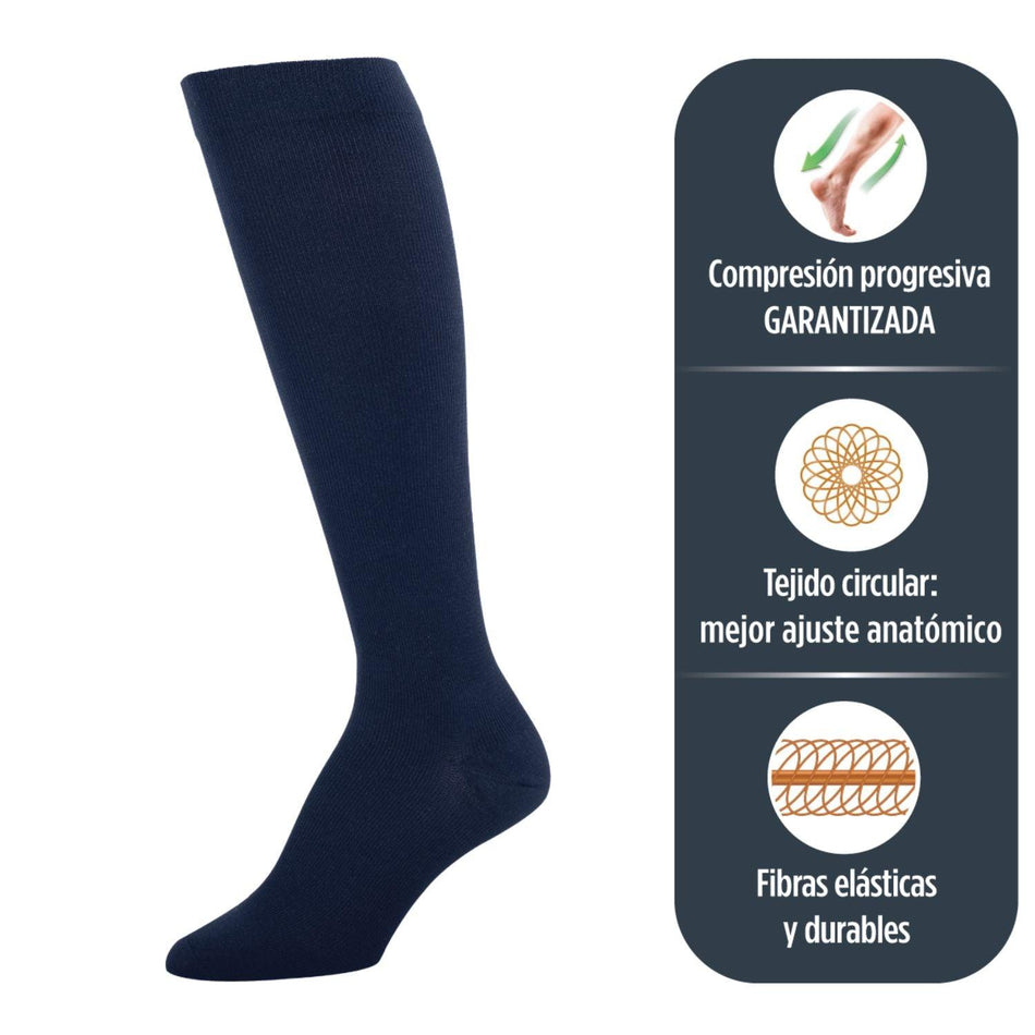 Calcetín No-Varix Hombre Azul Marino Talla S