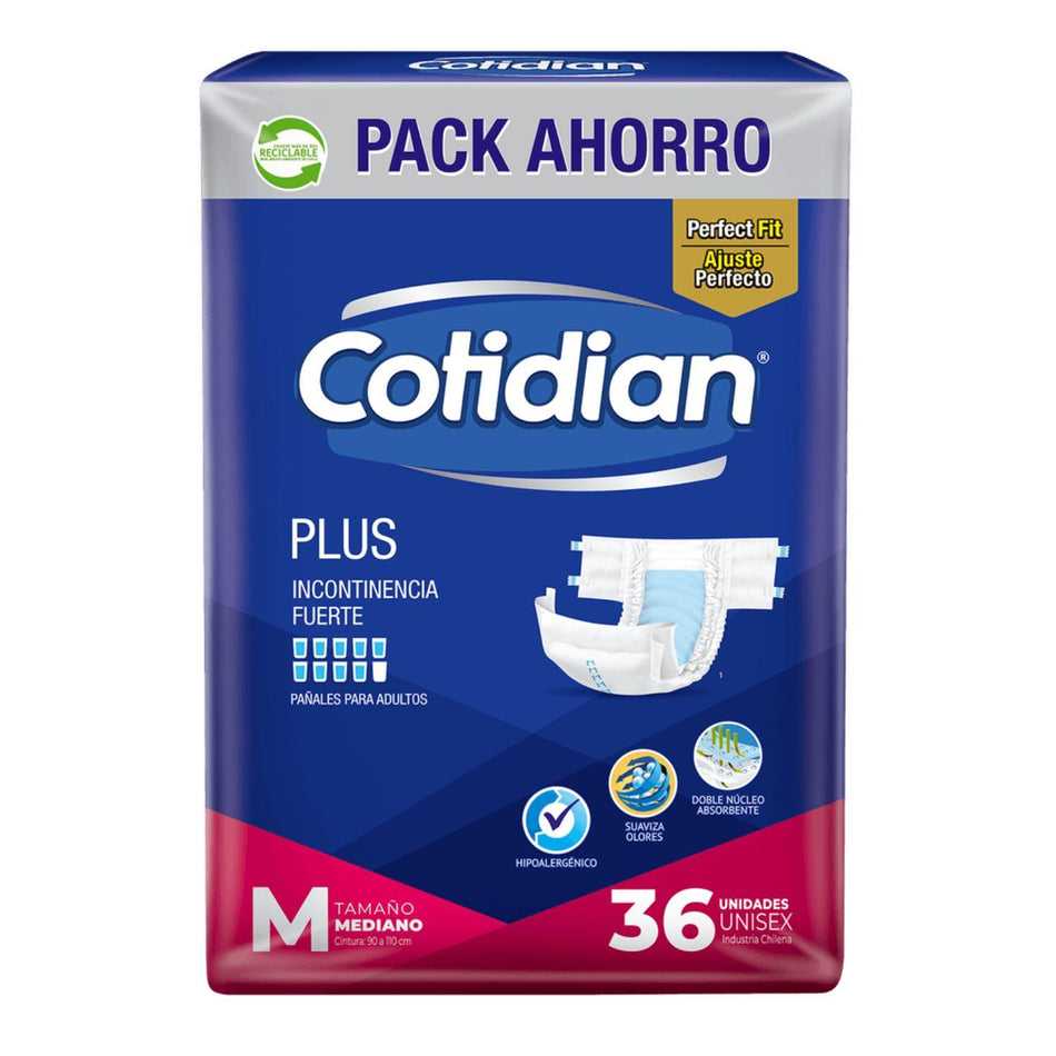 Pañal Adulto Cotidian Plus 36 Unid M