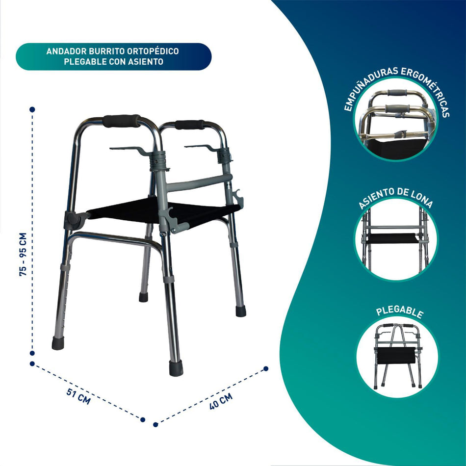 Andador Plegable Con Asiento