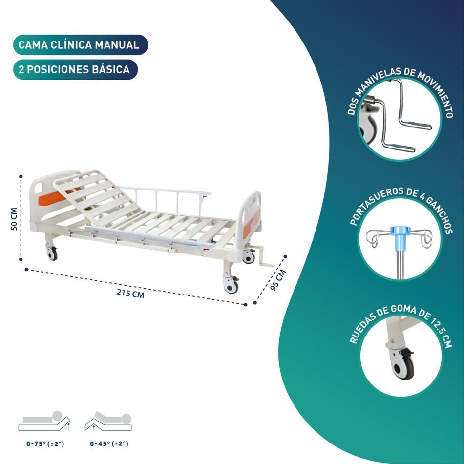 Cama Clínica Manual 2 Posiciones Basic