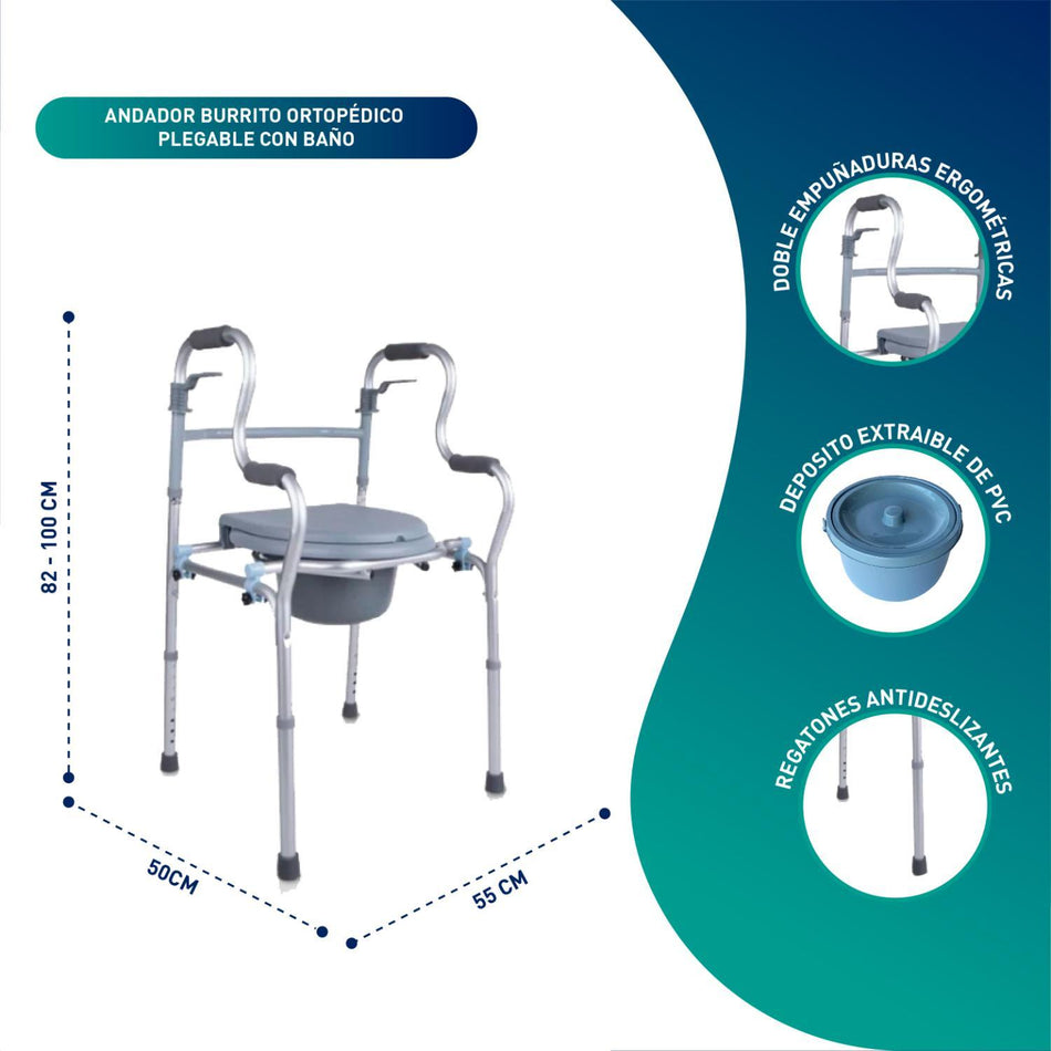 Andador Burrito Plegable Con Baño 3 en 1