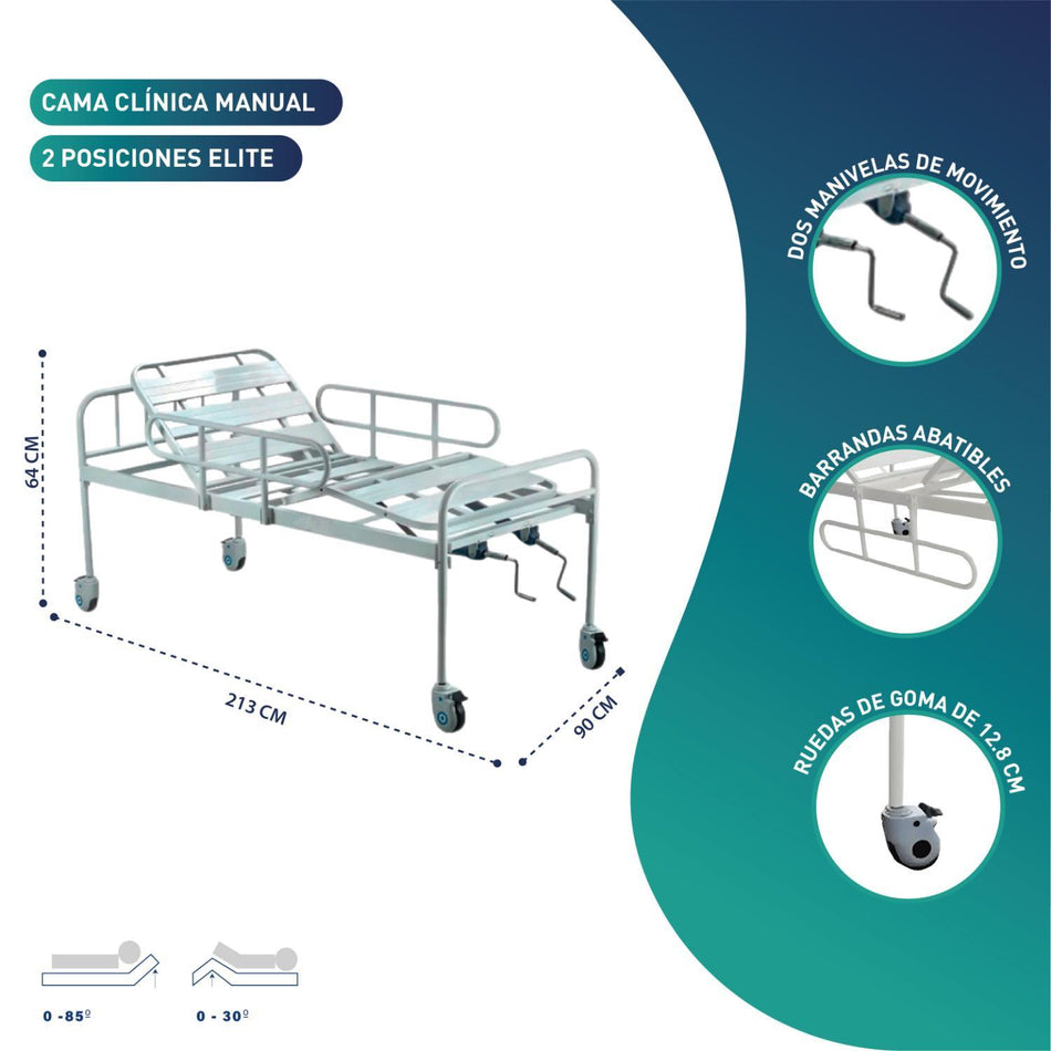 Cama Clínica Manual 2 Posiciones Lite